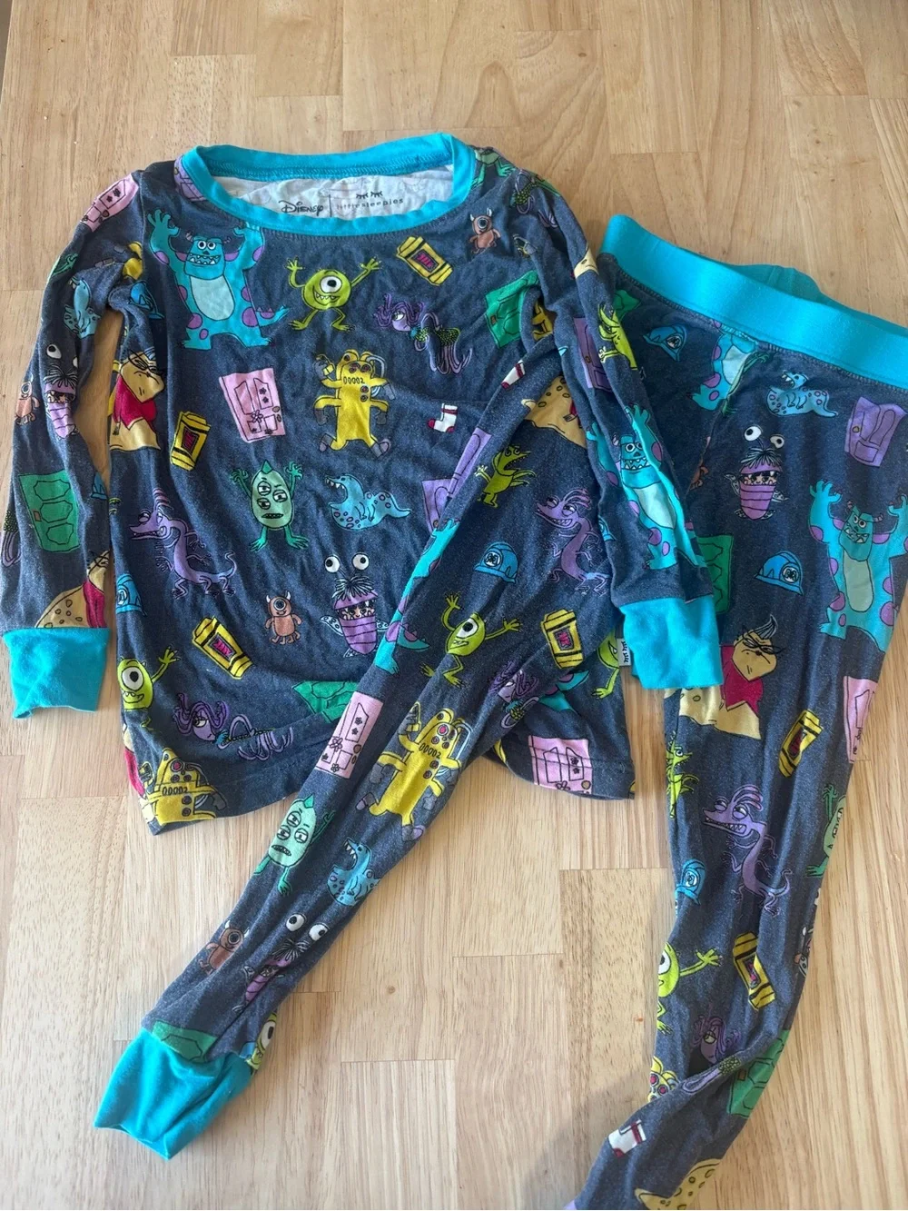 Little Sleepies Teal-Trim Monsters Pajama Set